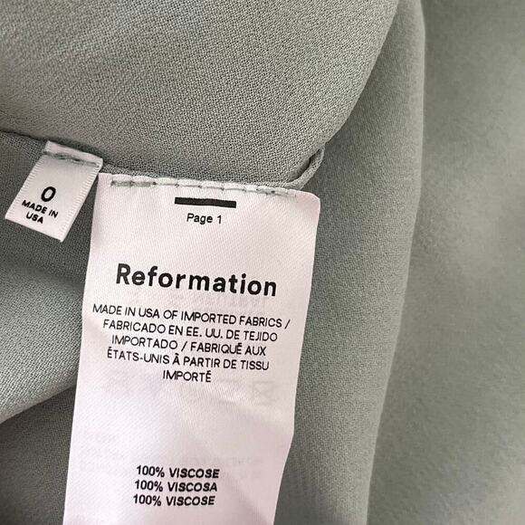 Reformation Lizabeth Halter Midi Dress Size 0 Celadon Green Open Back Event NEW - Picture 8 of 10